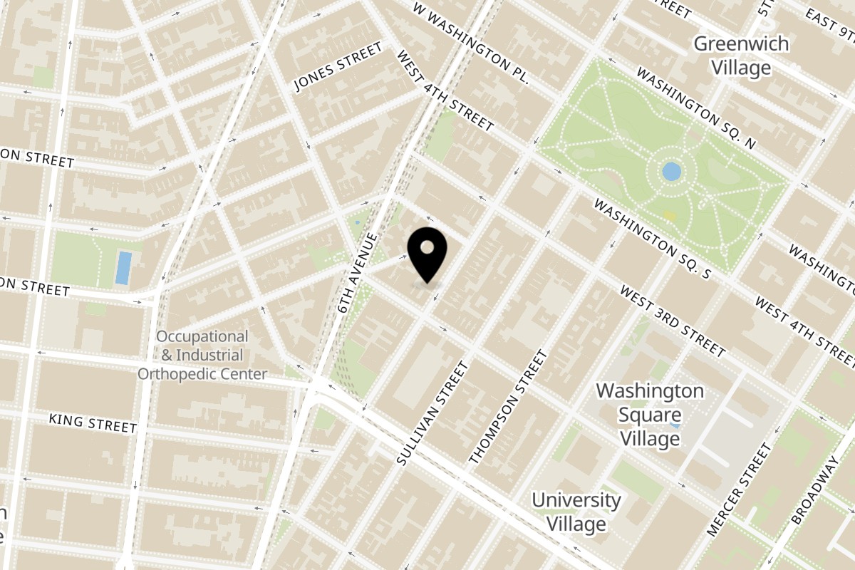 Map showing the location of Mint Masala on 95 MacDougal St in New York